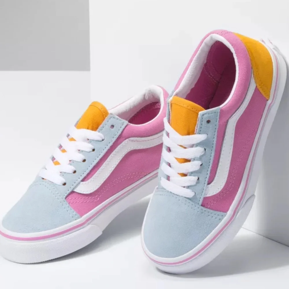 Vans Color Block Multi‎ Colored Pink Yellow Blue Vans Junior size 5